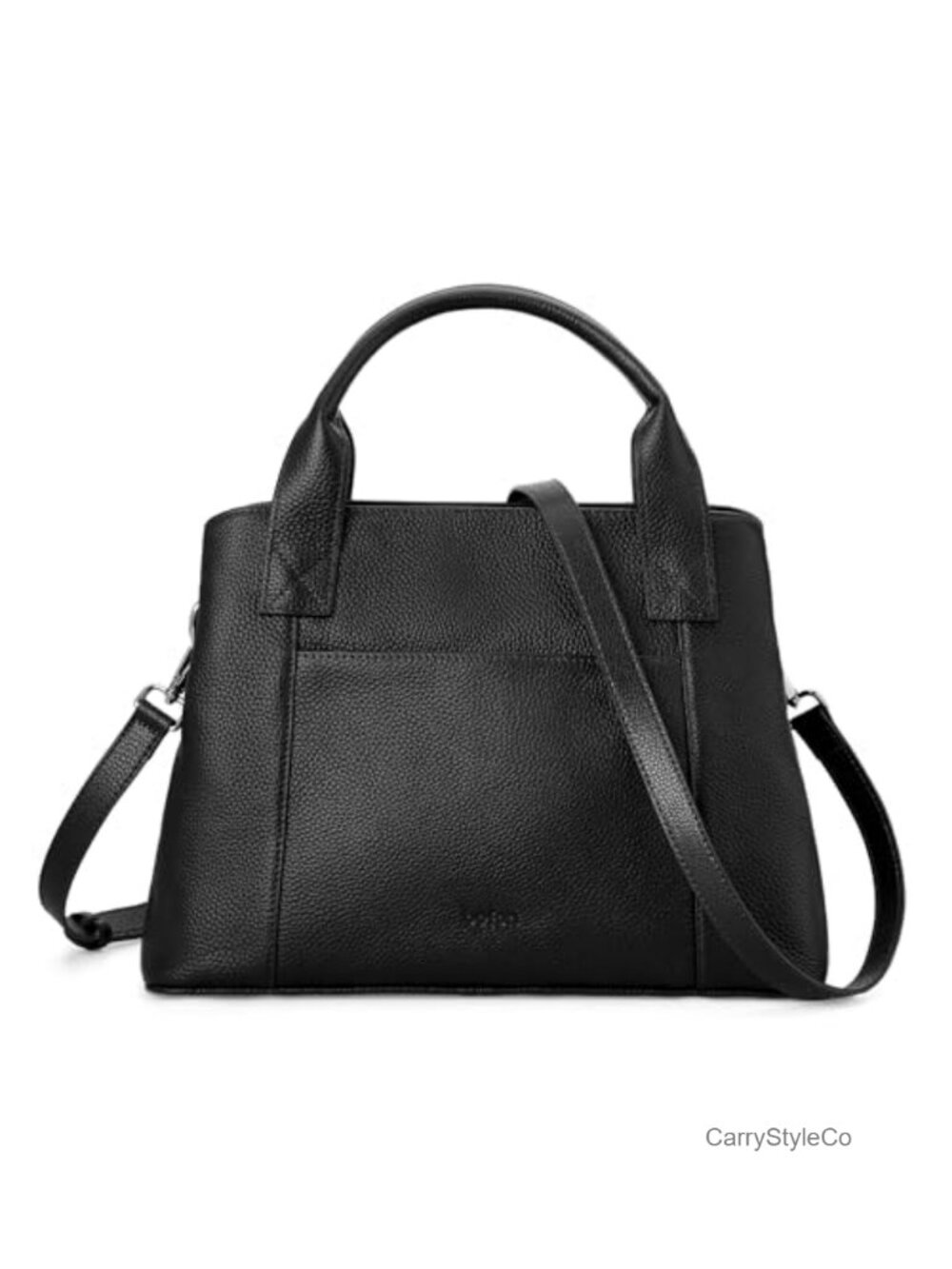Genuine Leather Satchel Crossbody Tote Handbag with Zip Small Purse